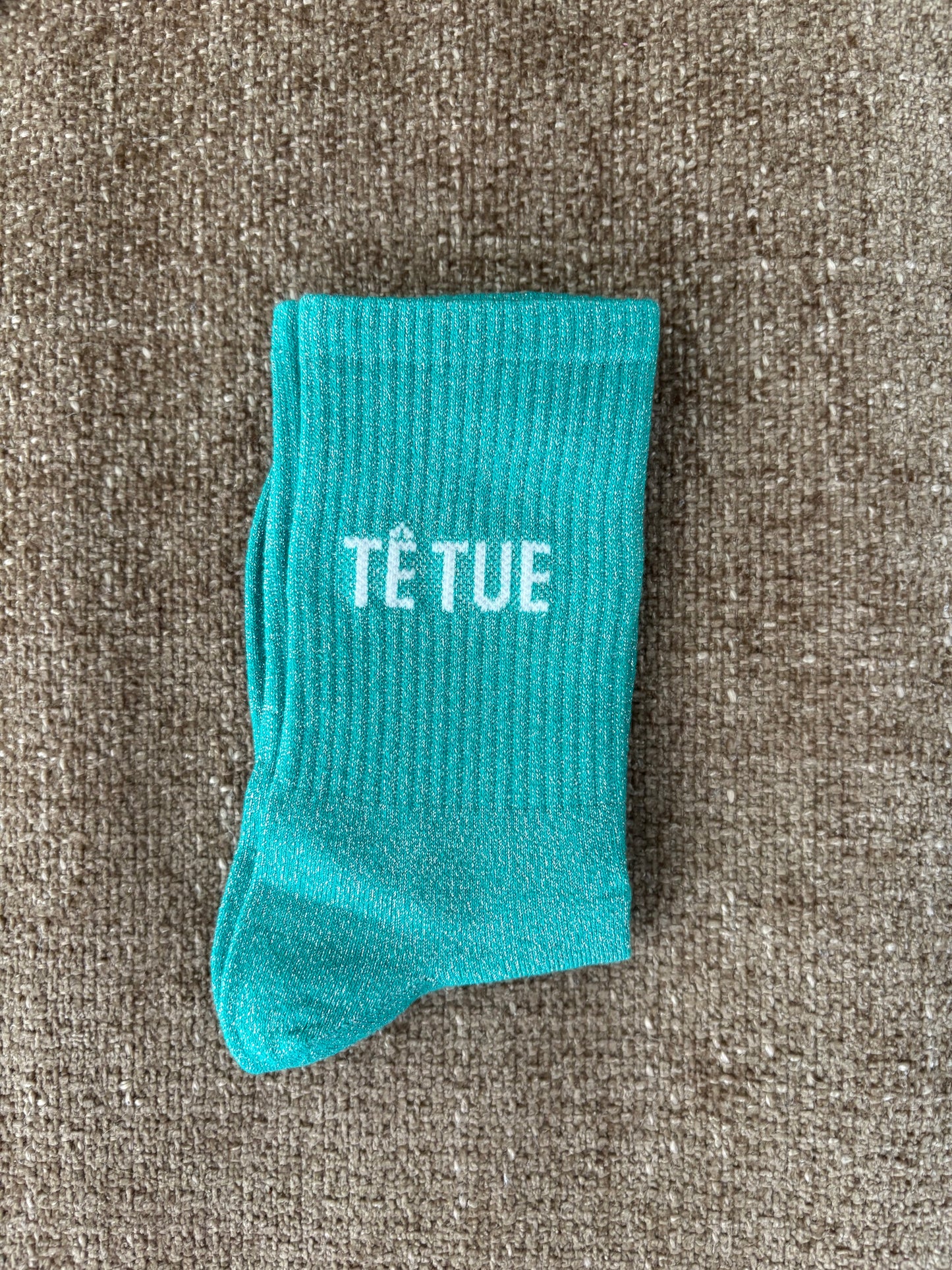 Chaussettes pailletées TETUE turquoise