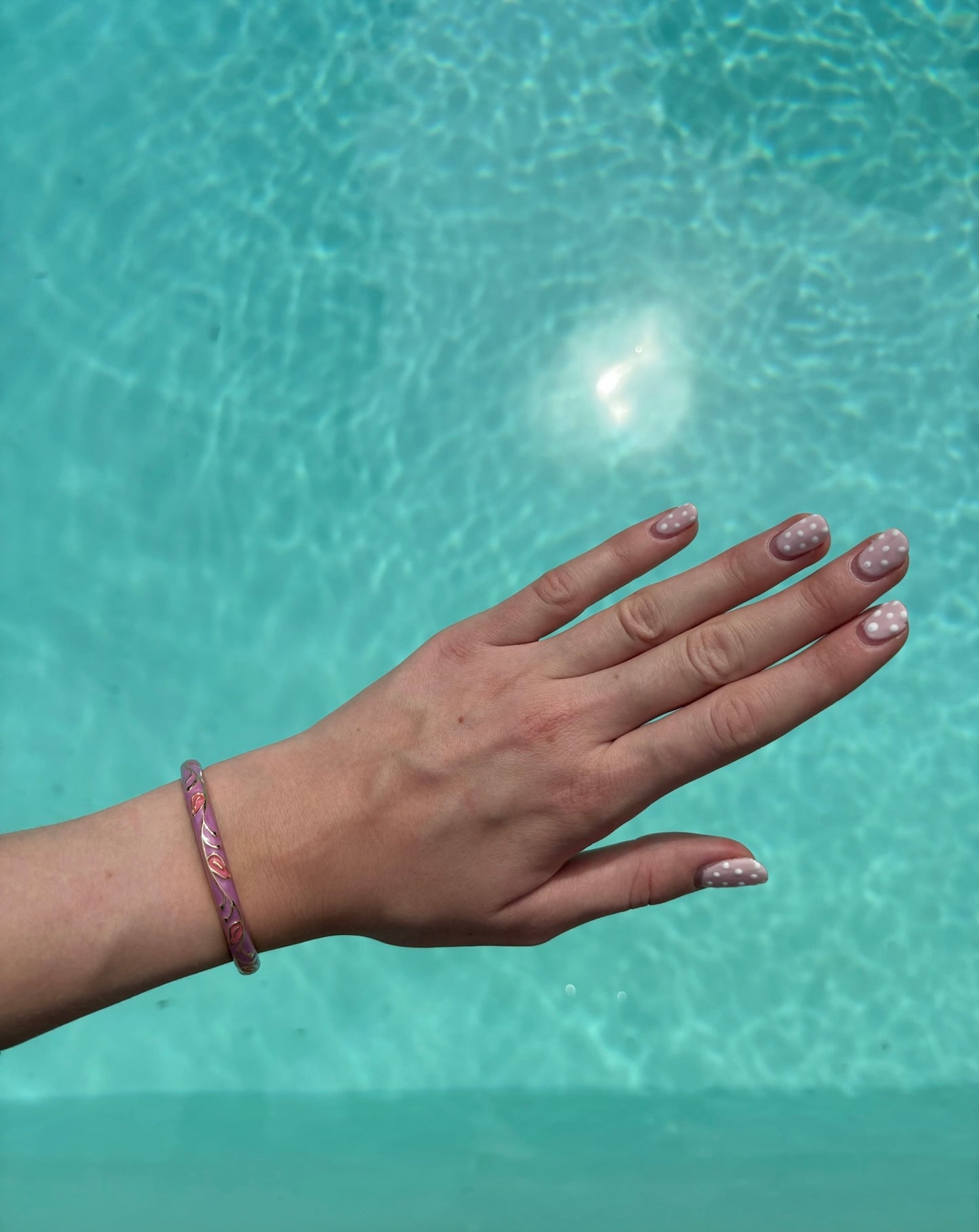 Bracelet jonc Lila mauve en laiton