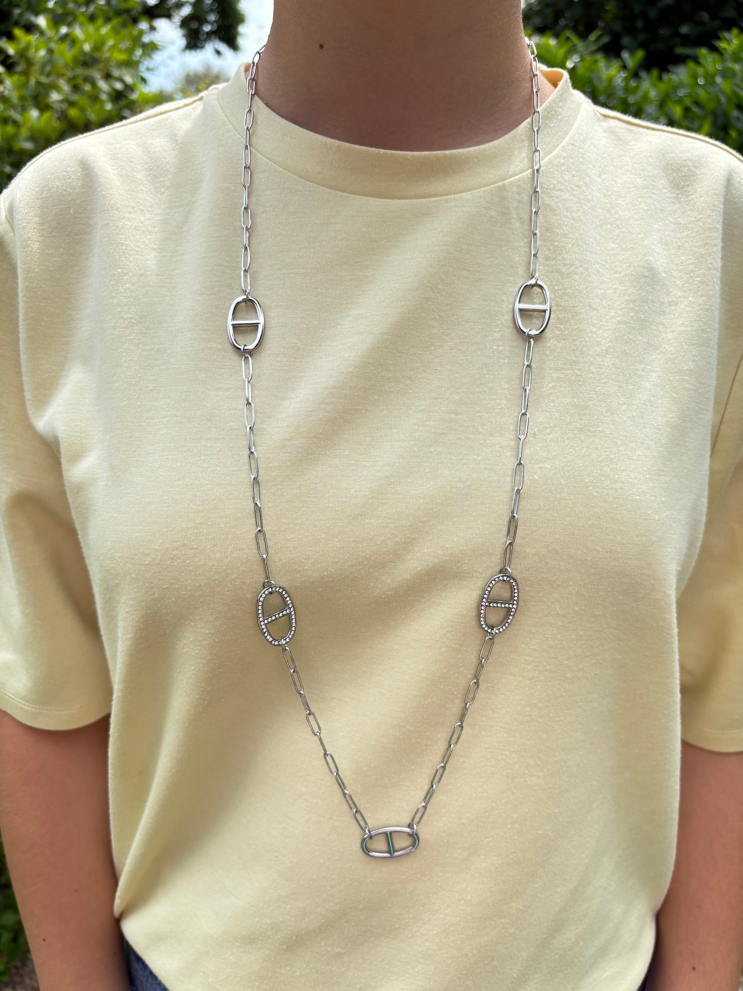 Collier Elisa en acier inoxydable argenté