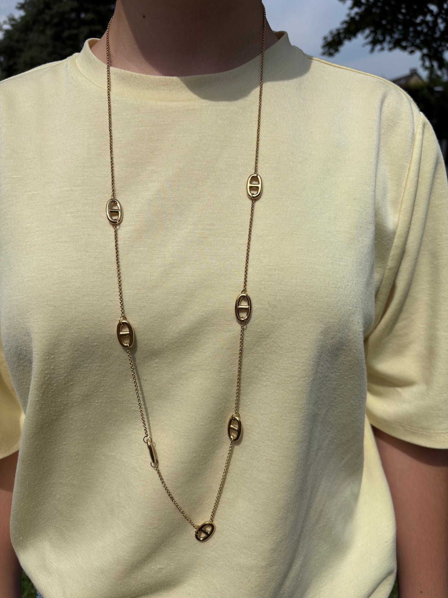 Collier Jade en acier inoxydable doré