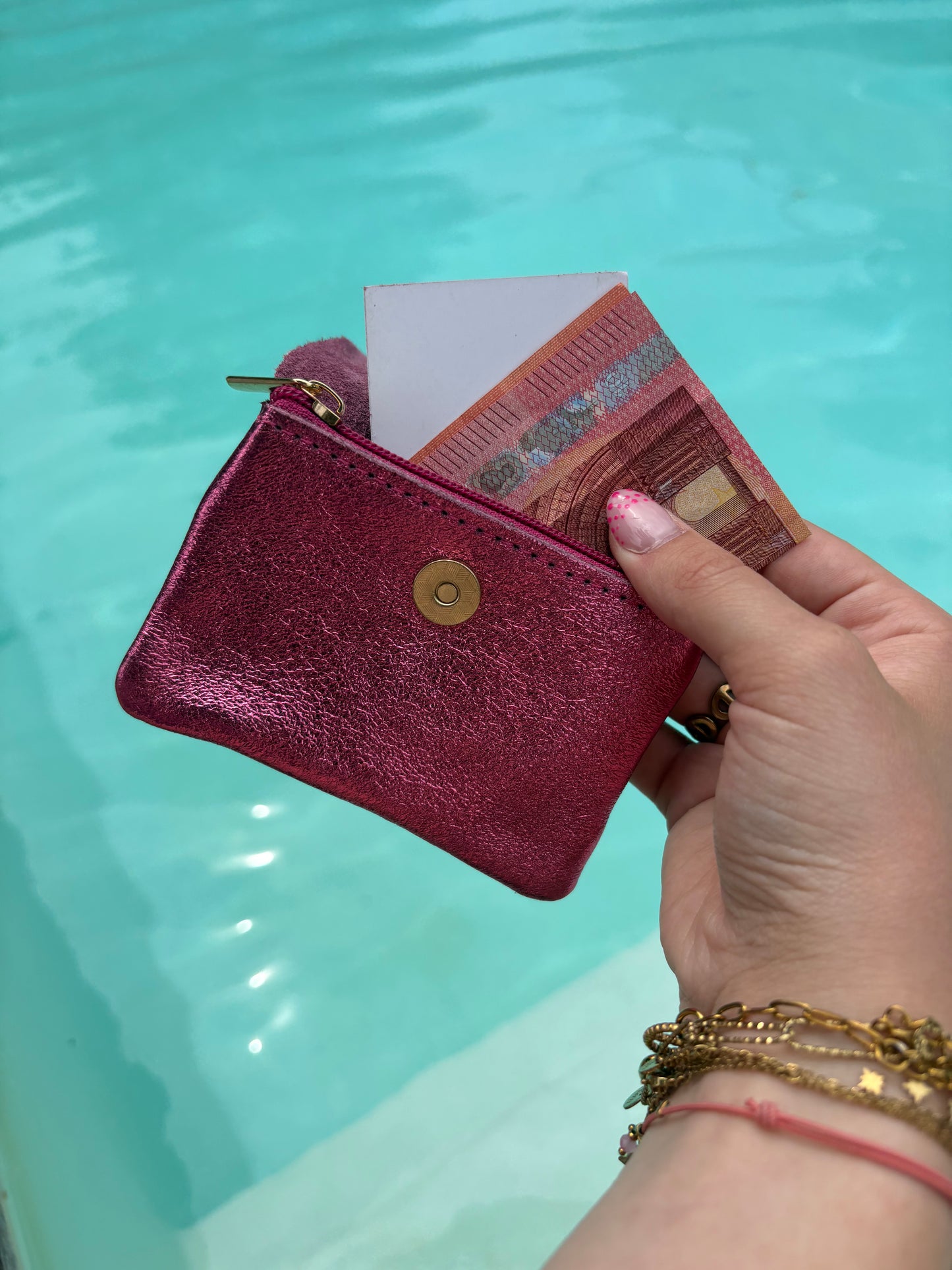 Porte-monnaie Stella rose fushia pailleté