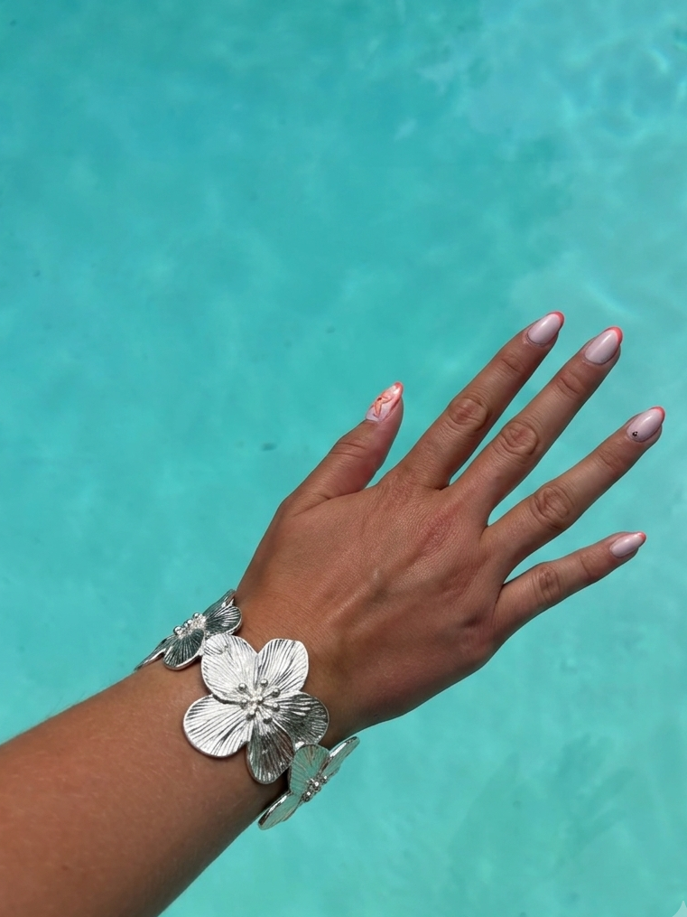 Bracelet jonc Mona en acier inoxydable argenté