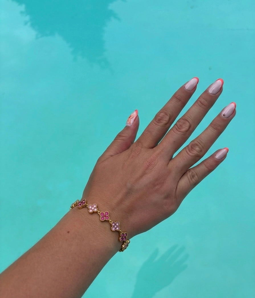 Bracelet Nina rose en acier inoxydable