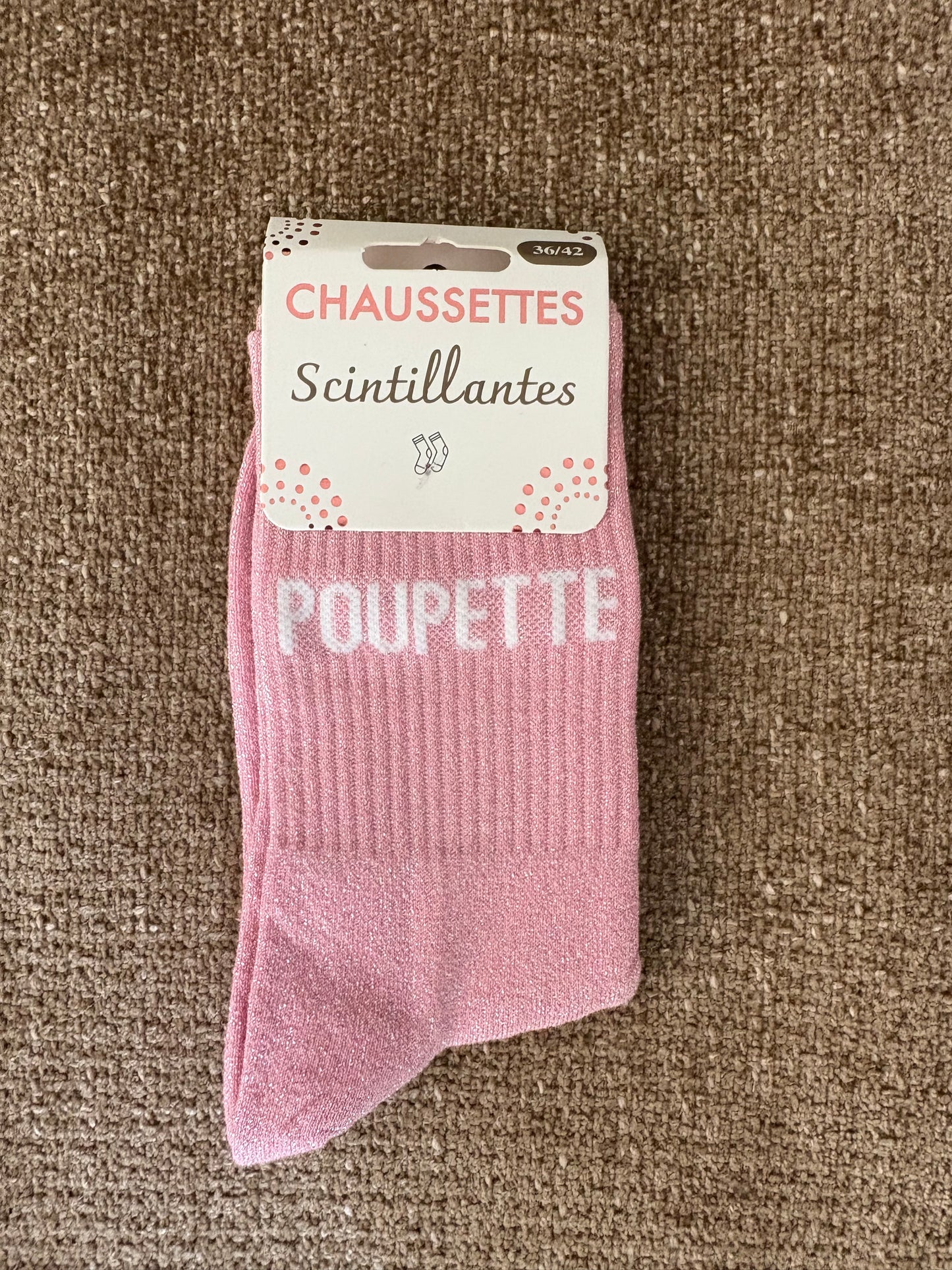 Chaussettes pailletées POUPETTE roses