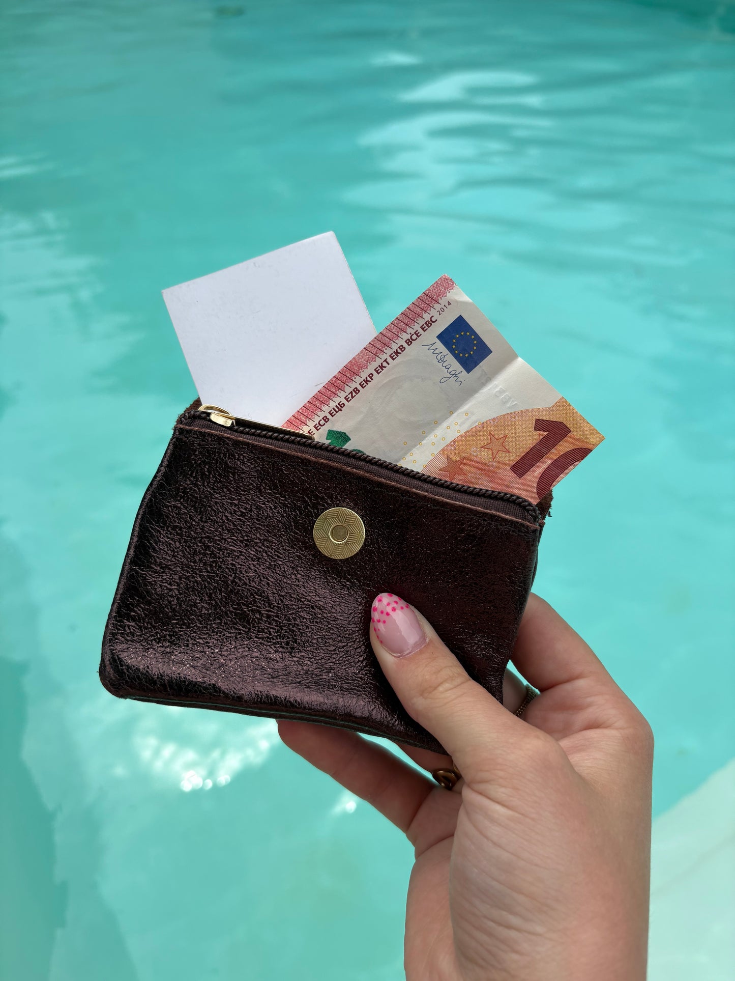 Porte-monnaie Stella brun pailleté