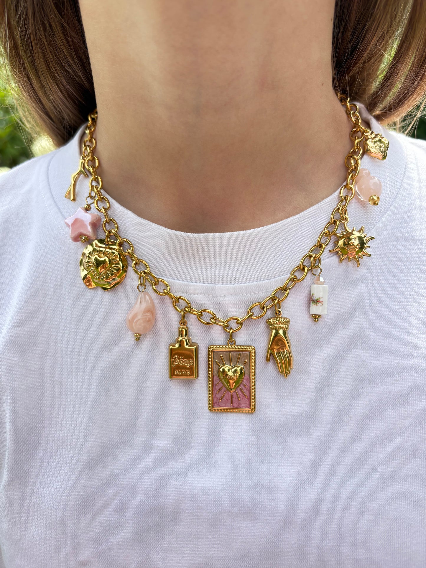 Collier Coralie rose