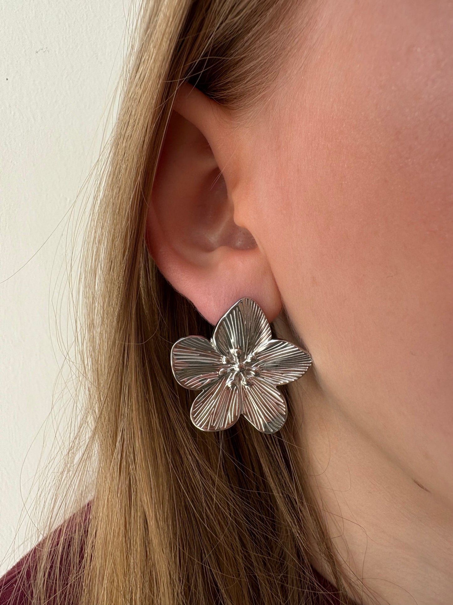 Boucles d'oreilles Mona en acier inoxydable argentées