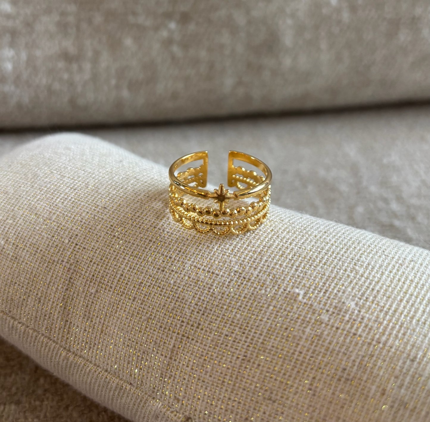 Bague Marion en acier inoxydable dorée
