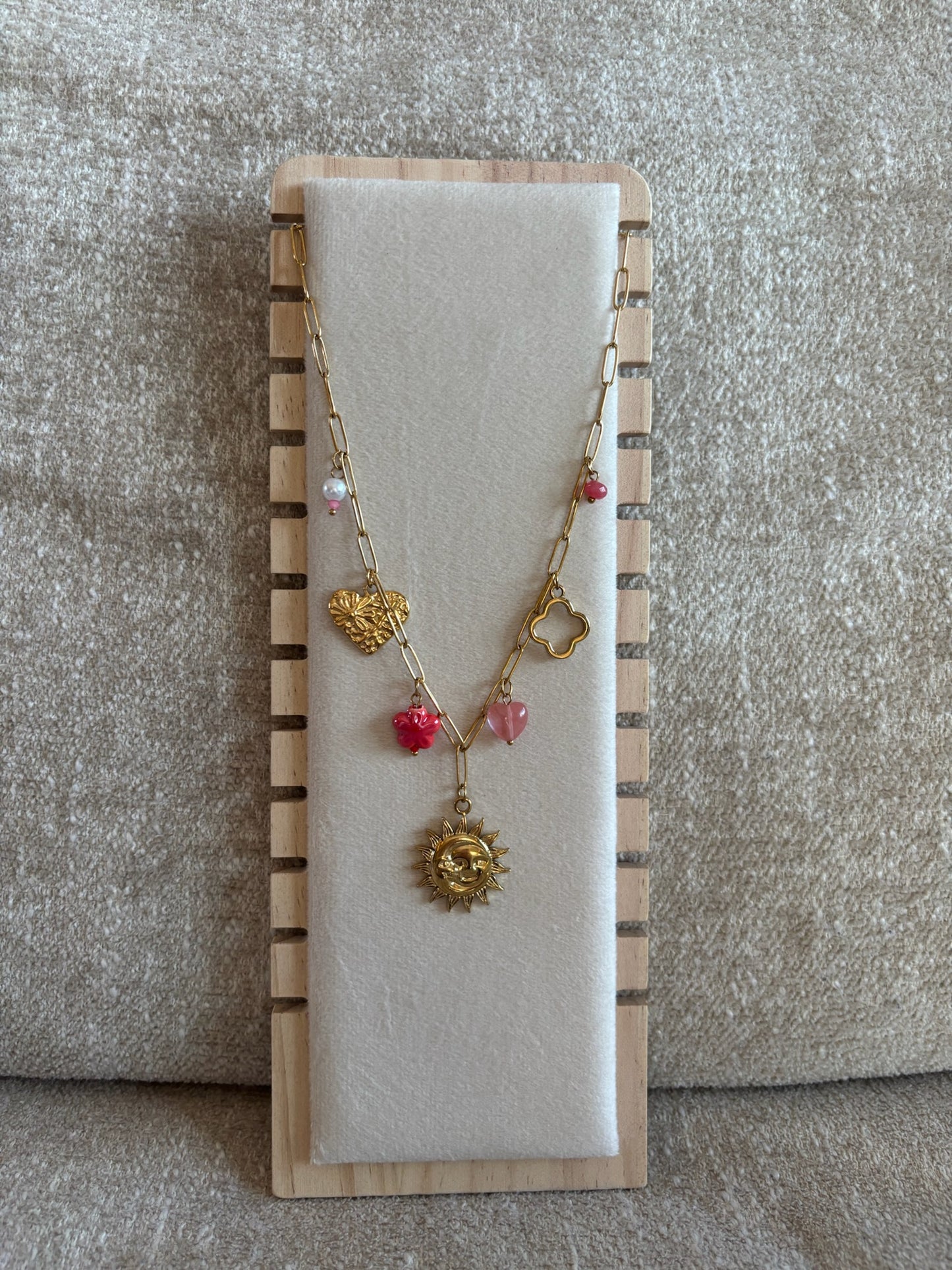 Collier June en acier inoxydable rose/doré