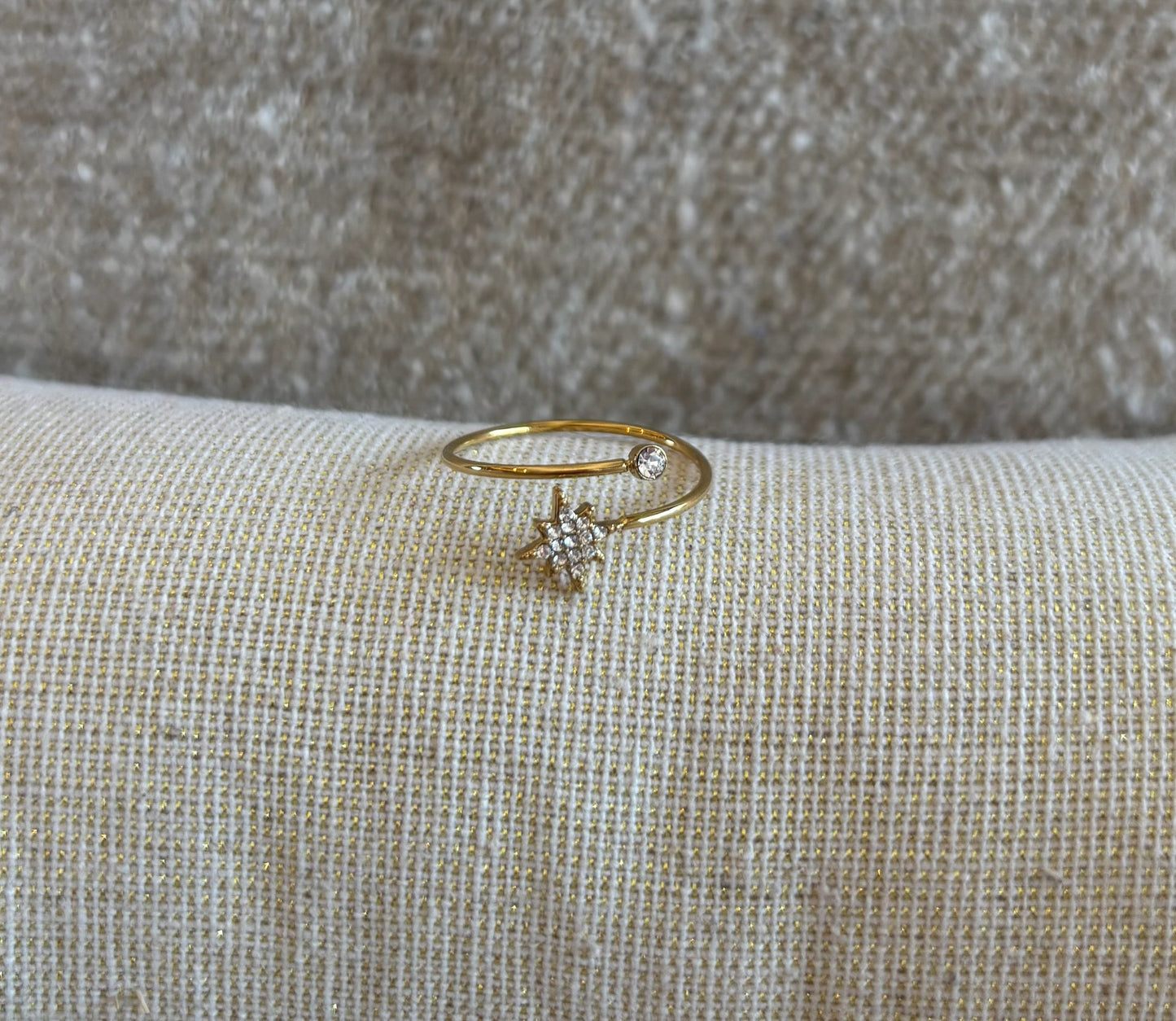 Bague Iris en acier inoxydable dorée