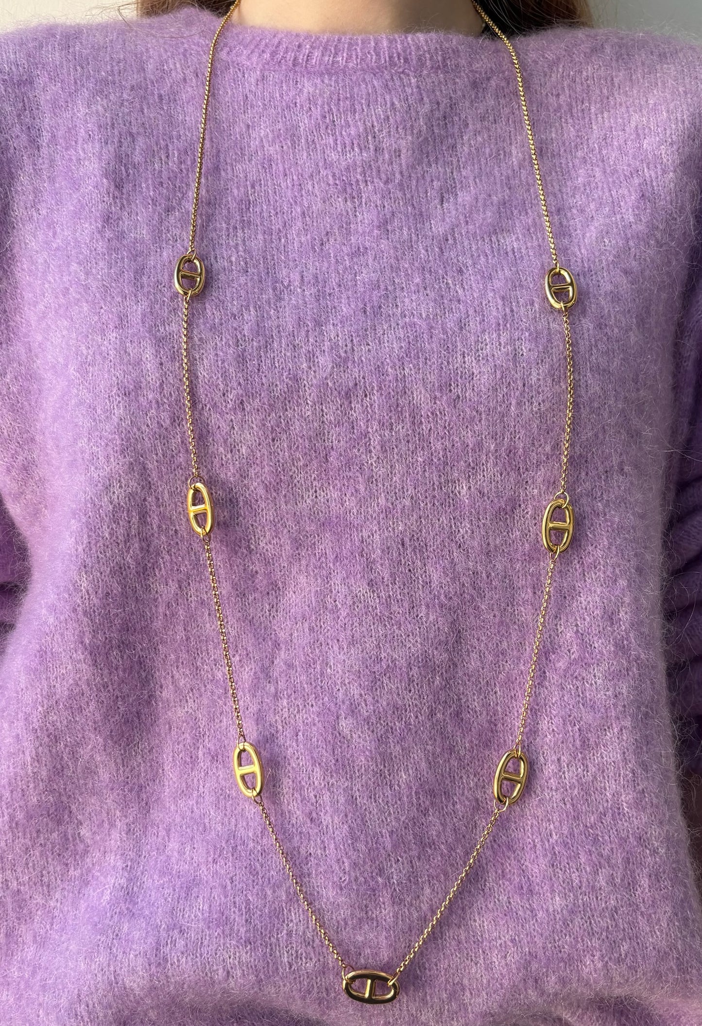 Collier Jade en acier inoxydable doré