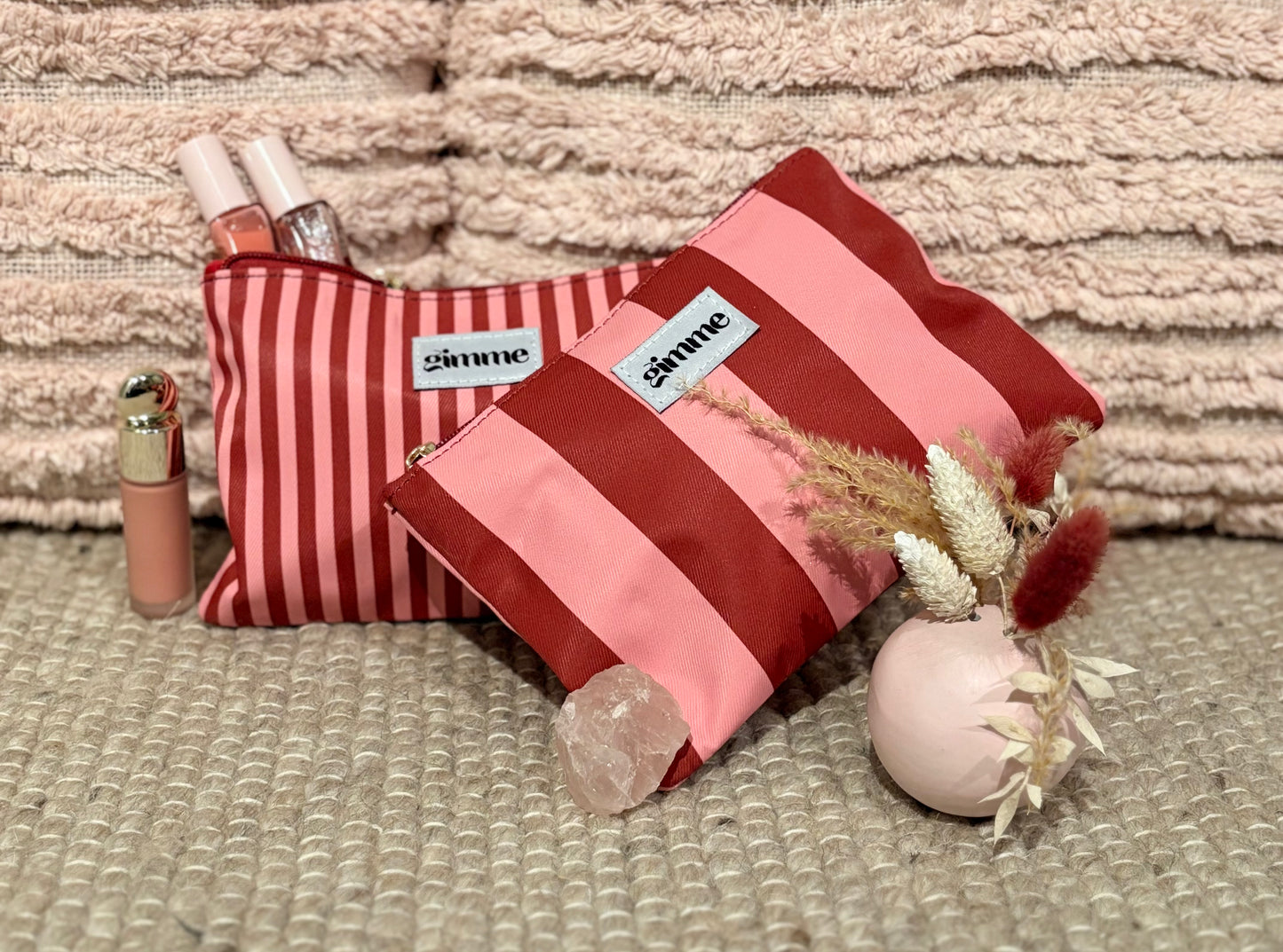 Petite trousse Rome rose/rouge