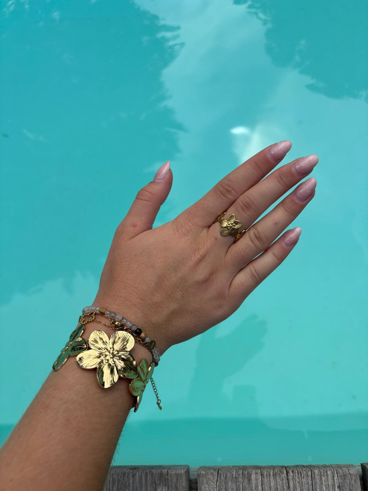 Bague Lola en acier inoxydable dorée