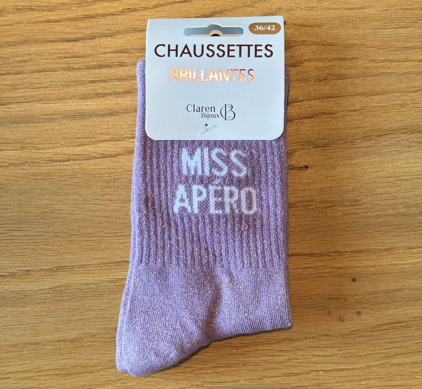 Chaussettes pailletées MISS APERO lilas