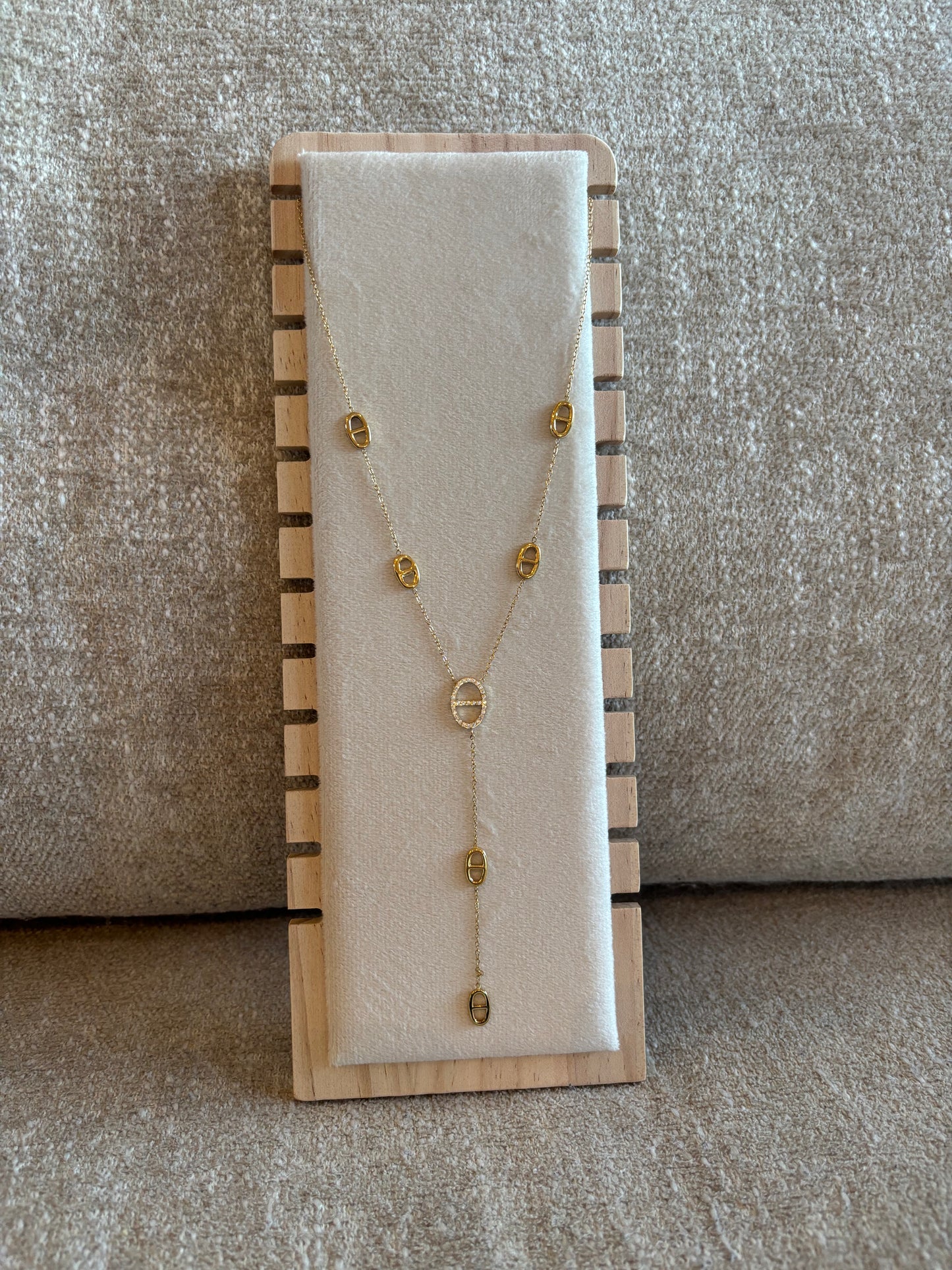 Collier Pénélope strass en acier inoxydable