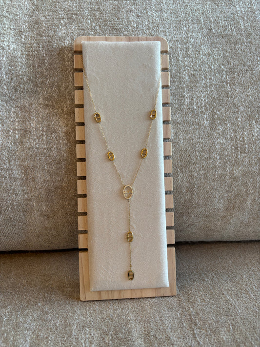 Collier Pénélope strass en acier inoxydable