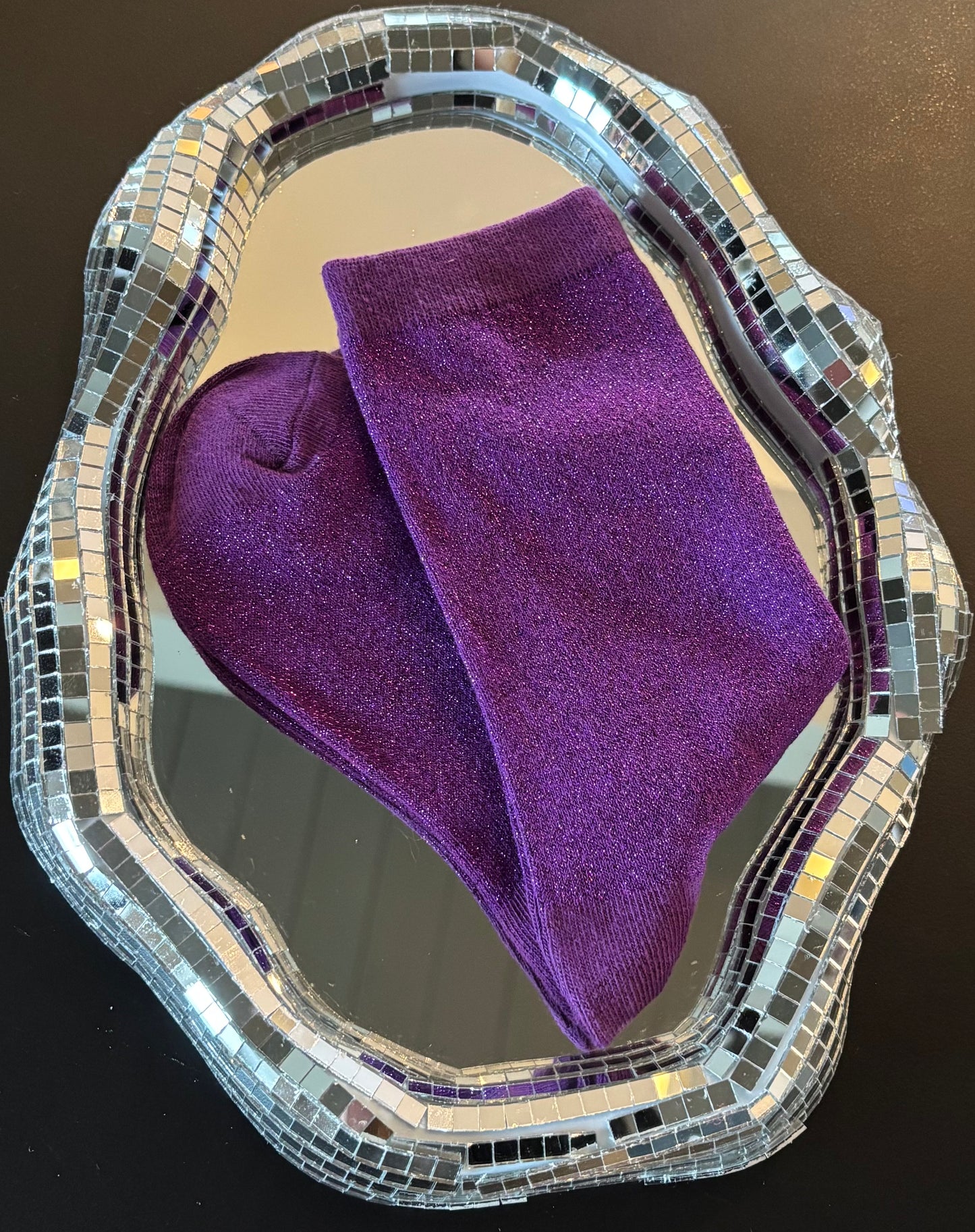 Chaussettes pailletées Rhéa mauves