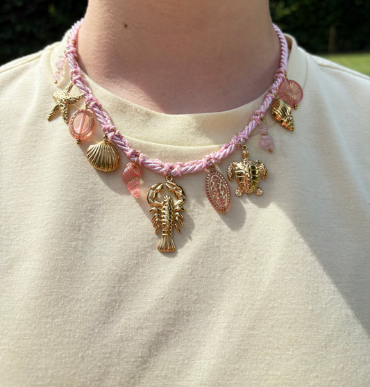 Collier Célia en acier inoxydable rose/doré