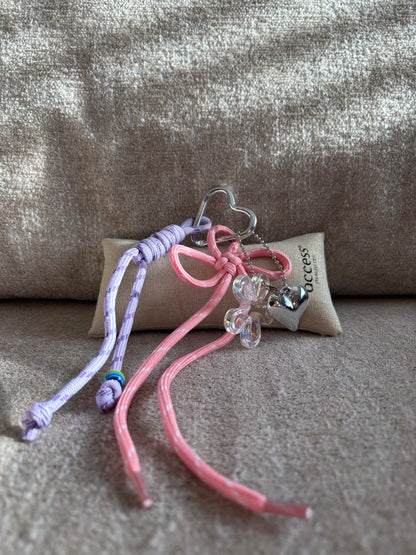 Porte-clés Olivia rose/mauve