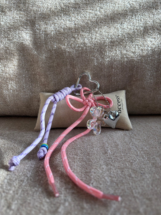 Porte-clés Olivia rose/mauve