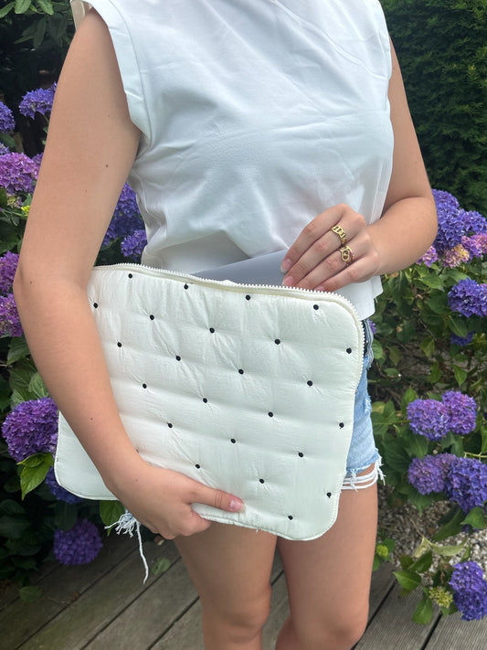 Pochette d’ordinateur Stockholm blanc/noir 13 pouces
