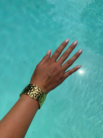 Bracelet jonc Maud en acier inoxydable doré