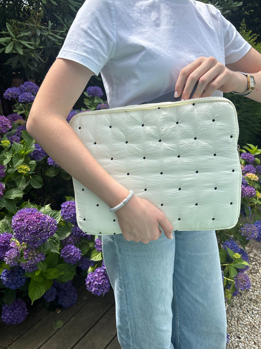 Pochette d’ordinateur Stockholm blanc/noir 15 pouces