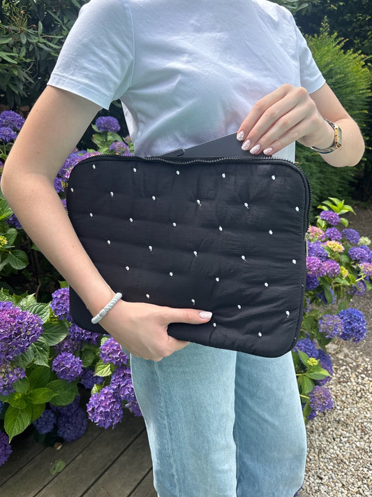 Pochette d’ordinateur Stockholm noir/blanc 15 pouces