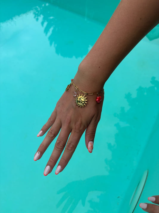 Bracelet June en acier inoxydable rose/doré