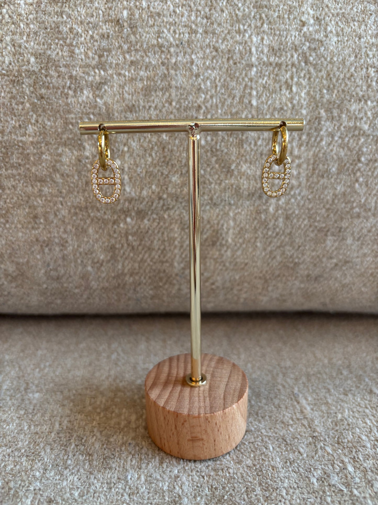 Boucles d'oreilles Julia strass en acier inoxydable