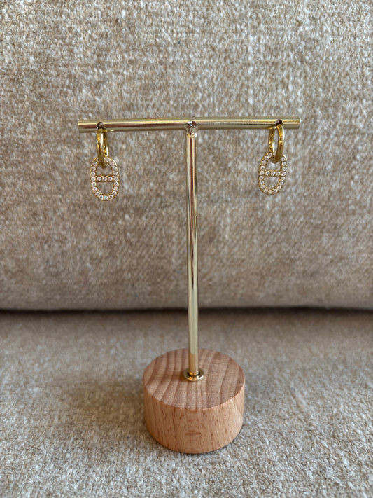 Boucles d'oreilles Julia strass en acier inoxydable