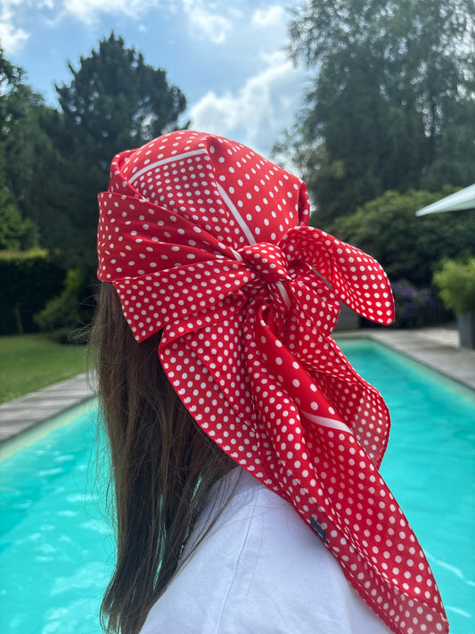 Bandana rouge à pois