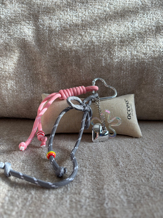 Porte-clés Olivia gris/rose