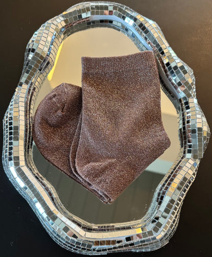 Chaussettes pailletées Aphrodite brunes claires