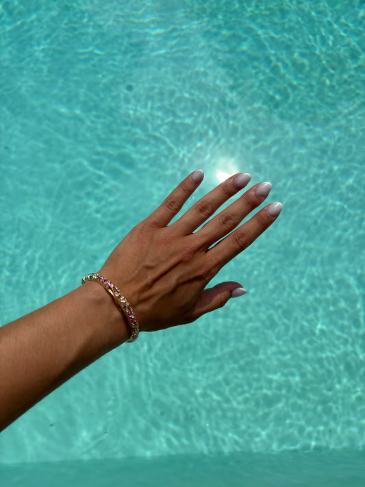 Bracelet jonc Eva rose en laiton