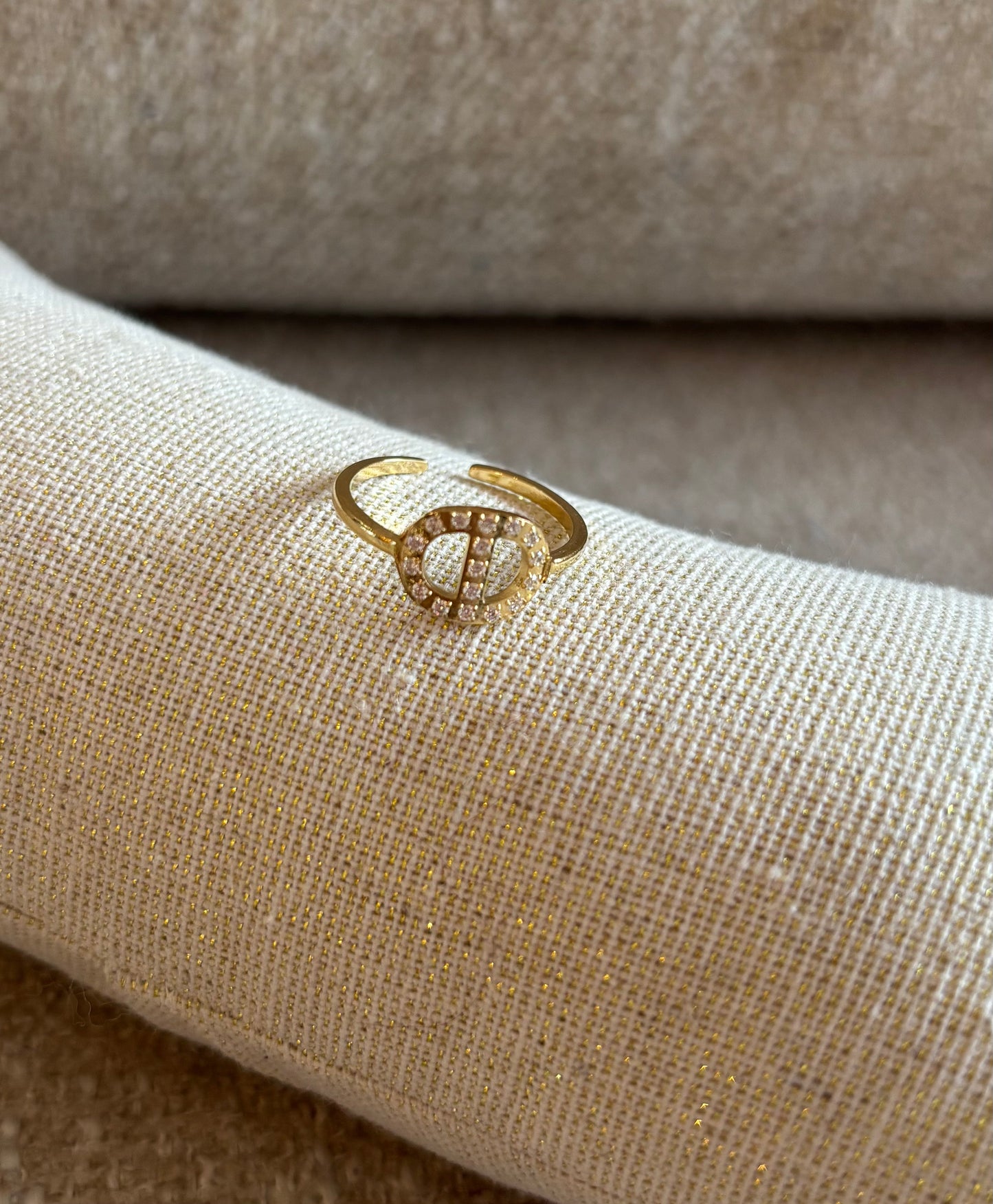 Bague Margo strass en acier inoxydable