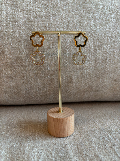 Boucles d'oreilles Agathe en acier inoxydable dorées