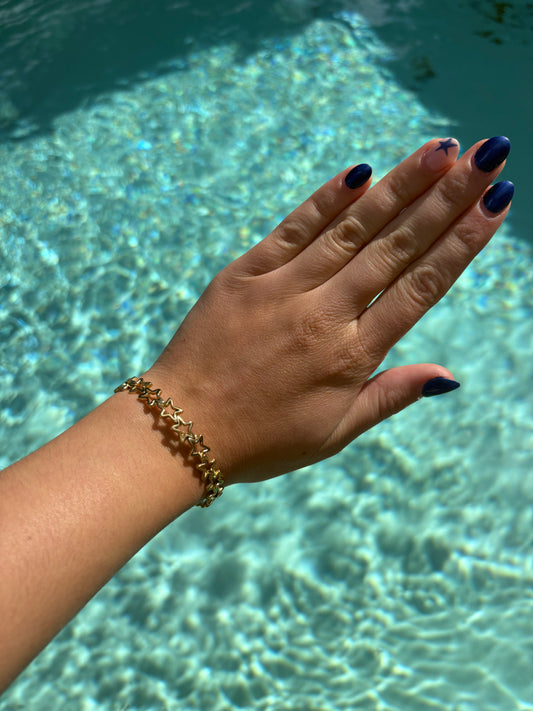 Bracelet jonc Céleste en acier inoxydable doré