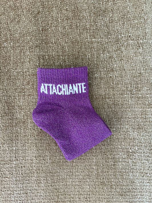 Chaussettes pailletées basses ATTACHIANTE mauves
