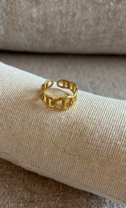 Bague Mélusine en acier inoxydable dorée