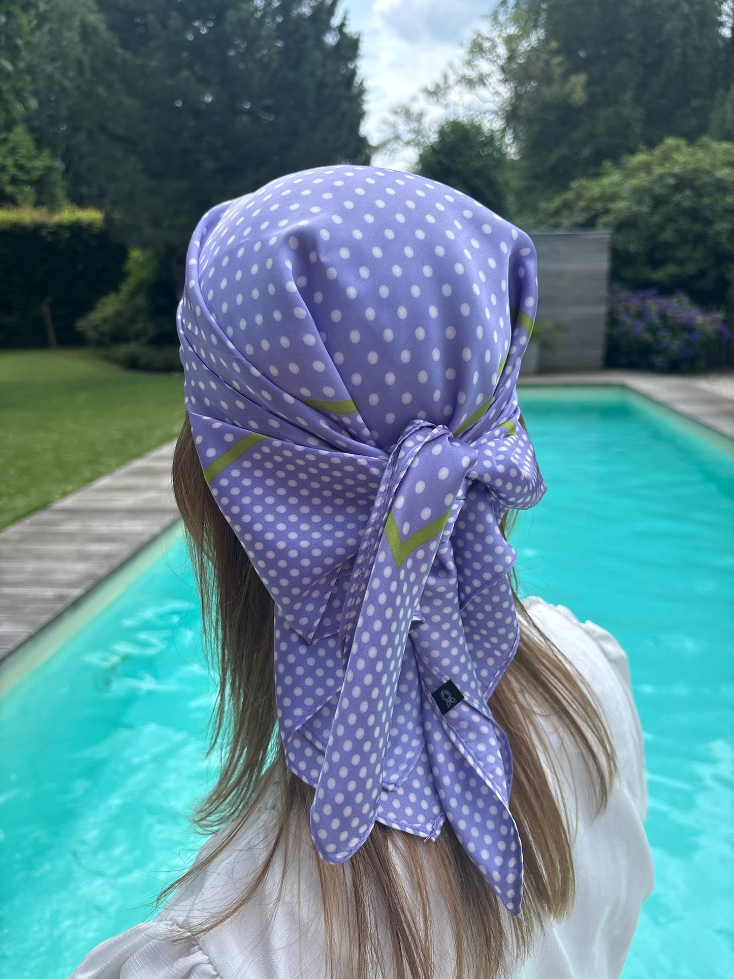 Bandana mauve à pois