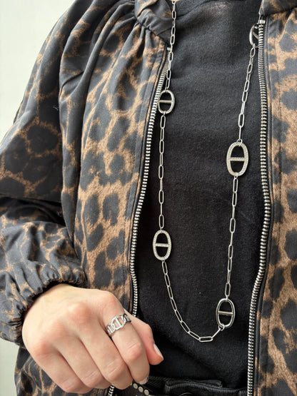 Collier Elisa en acier inoxydable argenté