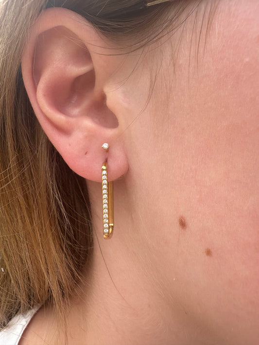 Boucles d'oreilles Rose en acier inoxydable dorées