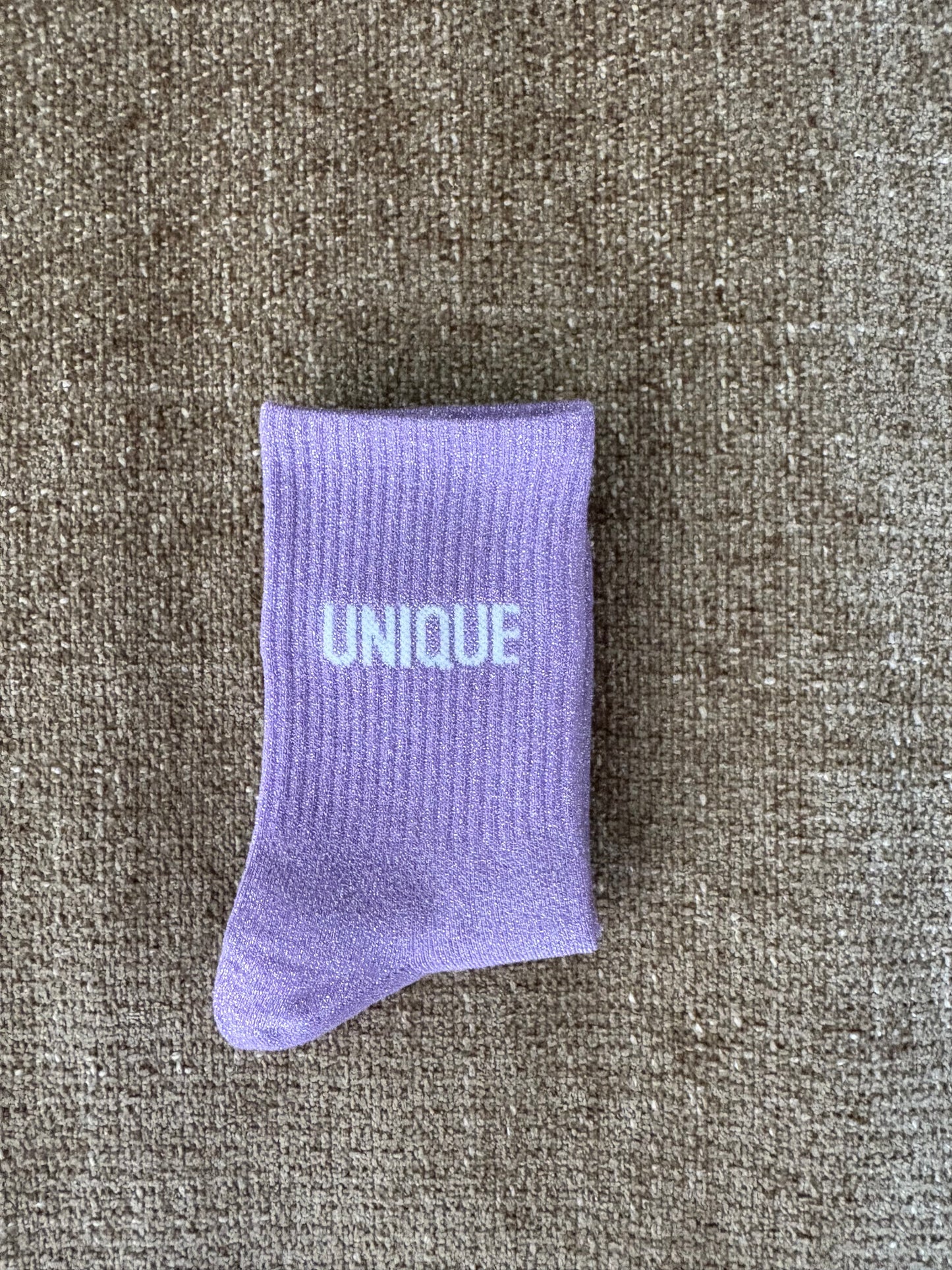 Chaussettes pailletées UNIQUE mauves