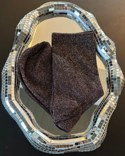 Chaussettes pailletées Aphrodite brunes foncées