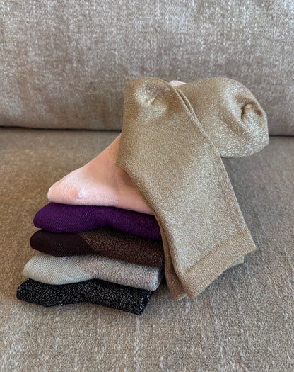 Chaussettes pailletées Rhéa dorées