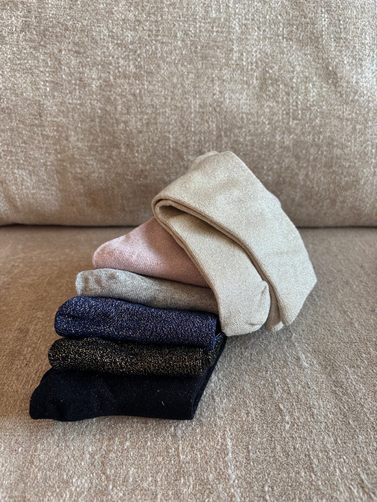 Chaussettes pailletées Artémis dorées