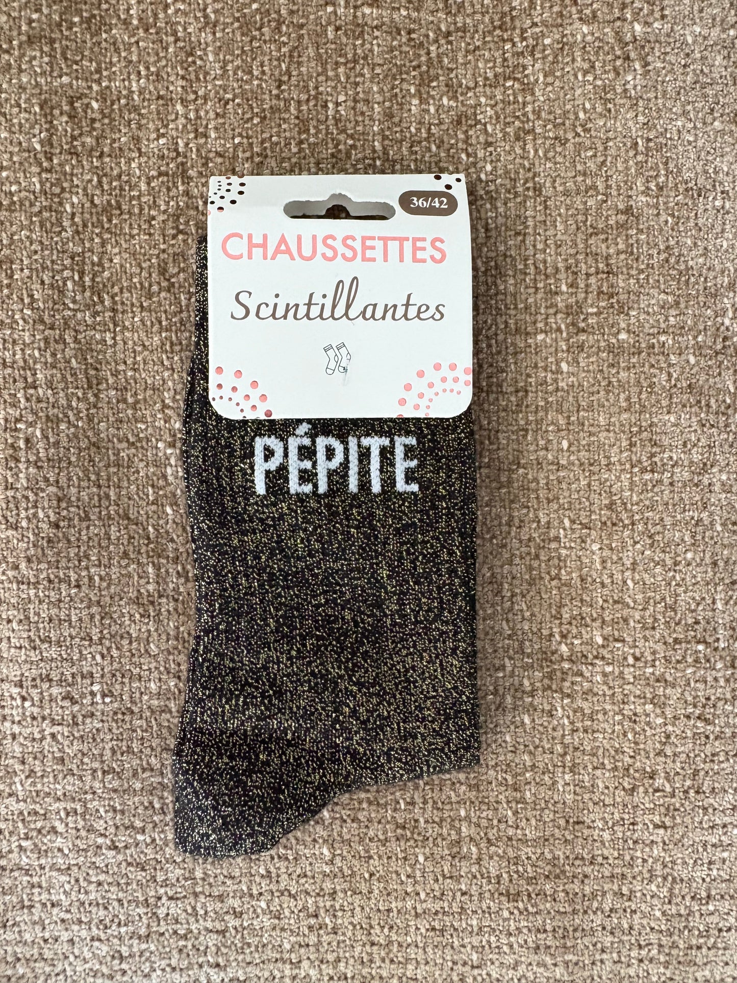 Chaussettes pailletées PEPITE noires