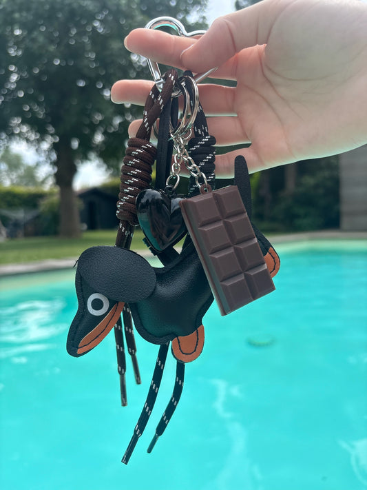 Porte-clés teckel noir