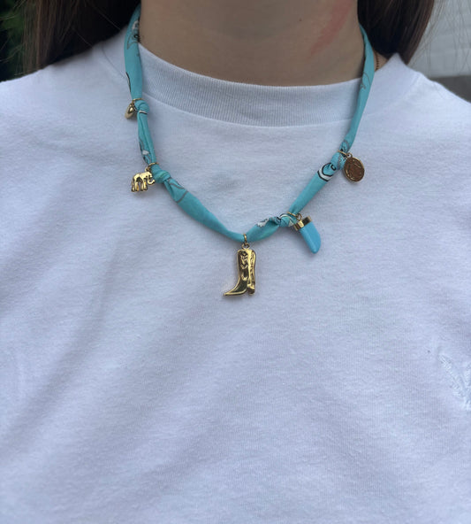 Collier Mia en acier inoxydable bleu/doré